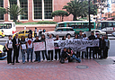 Bogotá, 20 de septiembre del 2006. Colombia se hizo participe de la manifestacion mundial contra la matanza de delfines en Japon,al medio dia del dia 20 de septiembre activistas de varias organizaciones defensores de los derechos de los animales participa