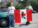 México DF, 15 de marzo 2007. Acto contra la caza de focas en Canadá. La presidente de AnimaNaturalis, Leonora Esquivel Frías, entregó una carta al embajador canadiense en México, para solicitar el cese de la matanza.