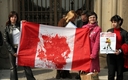 29.03.07 Barcelona. Diversas asociaciones por los derechos de los animales convocaron junto a AnimaNaturalis una segunda protesta por la caza de focas de Canadá, en el mismo día que se iniciaba la matanza.