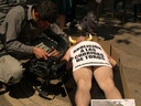 07.06.07. Barcelona. Activistas de AnimaNaturalis posaron dentro de ataudes simulando ser los 6 toros que se matan cada domingo en las corridas de toros.