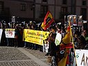 Cerca de 200 manifestantes nos congregamos en Medinaceli y en Soria para protestar contra la fiesta del Toro de J煤bilo. Los activistas, convocados por el PACMA y apoyados por una decena de organizaciones de toda Espa帽a, acudimos con autocares desde Catalu