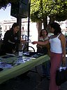 Primera mesa informativa en Morelia (México).