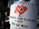 08.03.2009. AnimaNaturalis realizó un acto de protesta frente a la Pla za de Toros de Zaragoza contra una corrida benéfica organizada por Donantes de Sangre Aragón. 