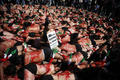 Sábado 6 de febrero de 2010, Museo de Bellas Artes de la Ciudad de México. Cientos de activistas contra la tauromaquia se pusieron en la piel del toro para denunciar la tortura y barbarie de esta tradición.