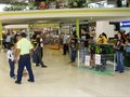 Dos activistas con los cuerpos pintados de felinas dentro de una jaula colocada en un centro comercial valenciano simulando la cautividad de los animales de circo