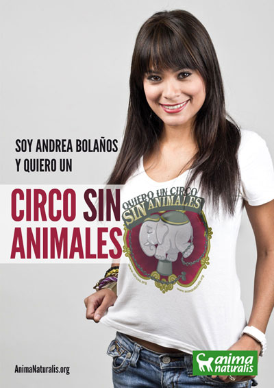 Andrea Bolaños se adhiere a la campaña Circo Sin Animales Andrea Bolaños se adhiere a la campaña Circo Sin Animales