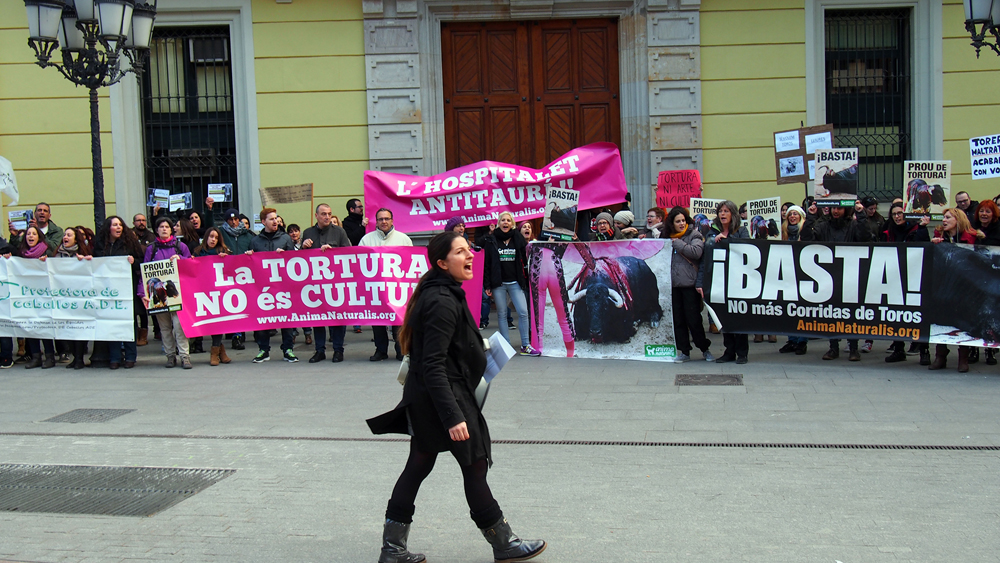 300 activistas protestamos frente al Ayuntamiento de L’Hospitalet por apoyar la tauromaquia 300 activistas protestamos frente al Ayuntamiento de L’Hospitalet por apoyar la tauromaquia