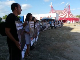 Represión en el acto contra el circo Roma en S´Arenal, Mallorca