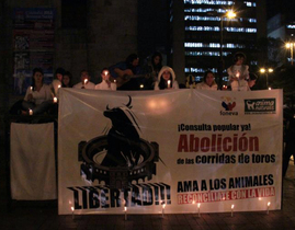 Animalistas encendieron velas por la abolición de las corridas de toros
