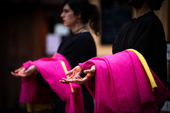 We held a solemn protest in Logroño that needed no words to denounce the cruelty of bullfights
